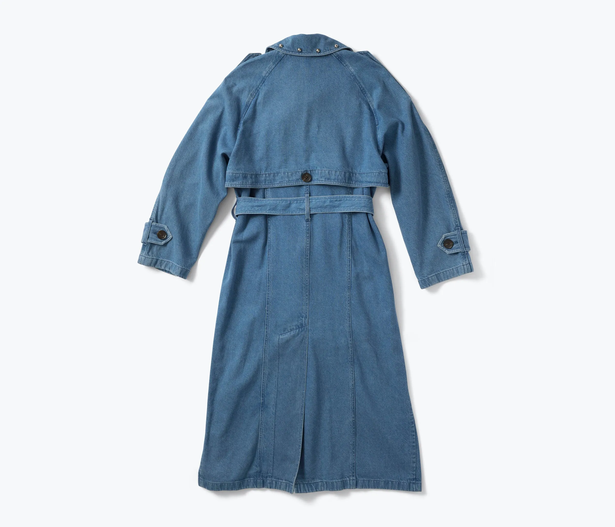 FS x DEREK LAM 10 CROSBY STUDDED DENIM TRENCH COAT sold by Freda Salvador product image thumbnail 4