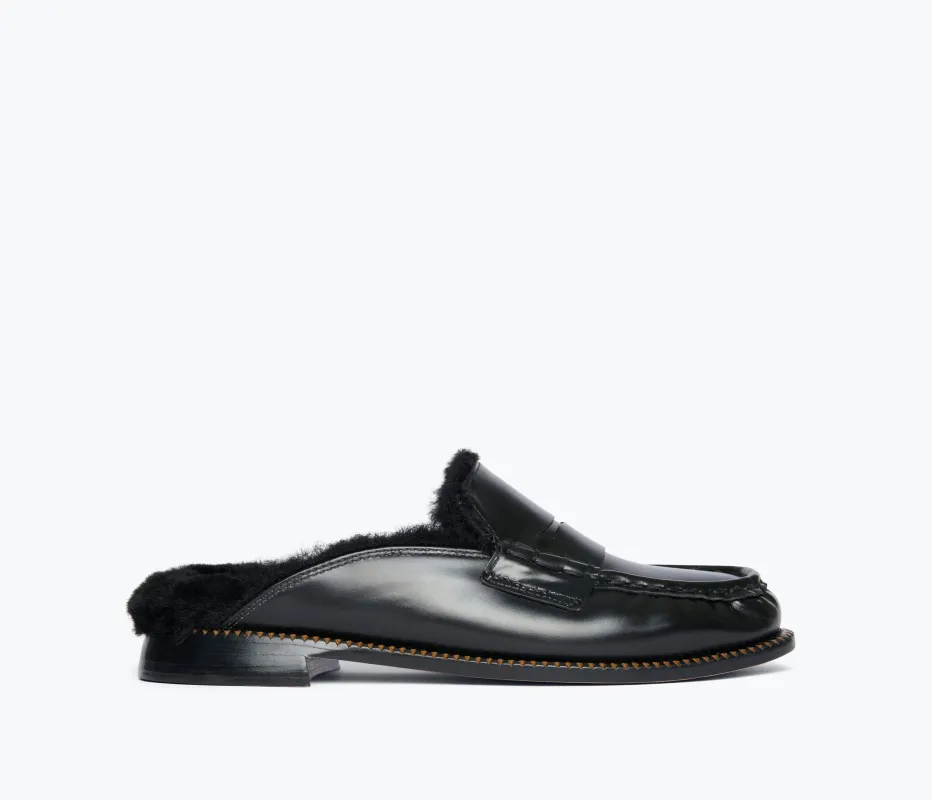 TEMI SHEARLING PENNY LOAFER MULE sold by Freda Salvador
