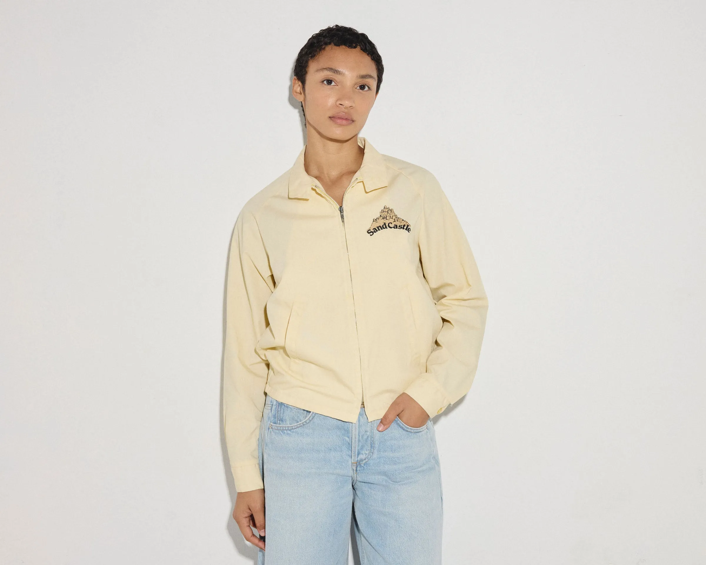 YELLOW ZIP UP JACKET sold by Freda Salvador