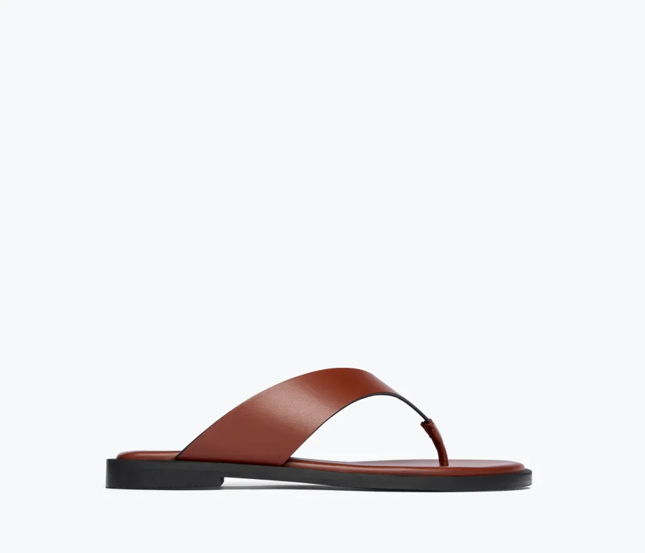 HALLE LEATHER THONG SANDAL made by Freda Salvador