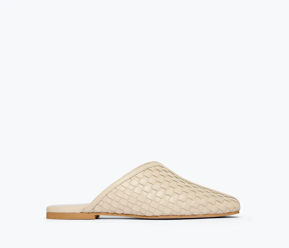 SAANVI WOVEN LEATHER SLIDE made by Freda Salvador
