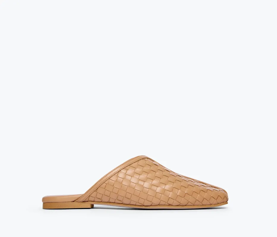SAANVI WOVEN LEATHER SLIDE made by Freda Salvador