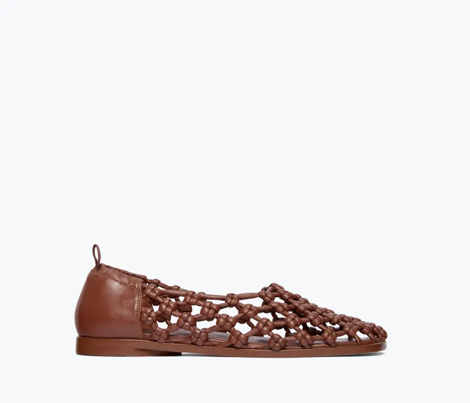 SALLY WOVEN LEATHER FLAT made by Freda Salvador