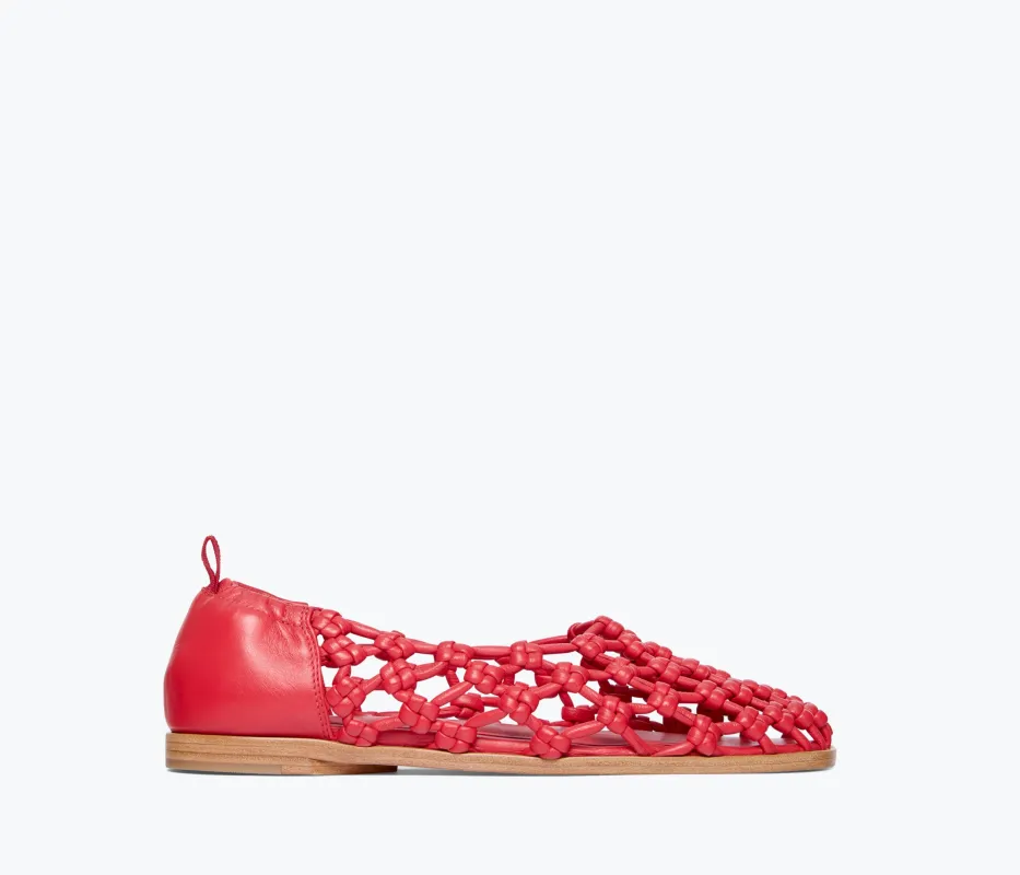 SALLY WOVEN LEATHER FLAT made by Freda Salvador