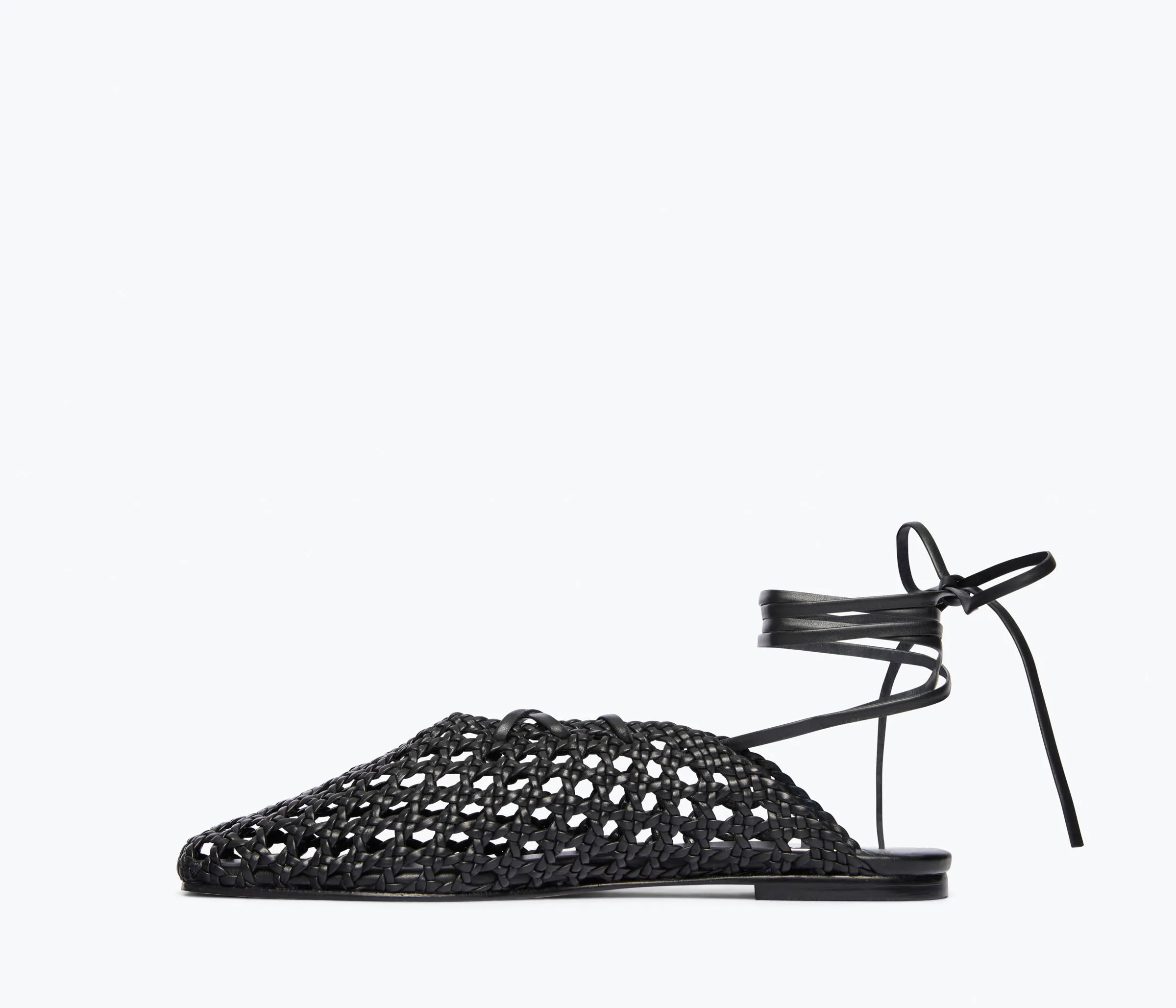 ETTA WOVEN ANKLE LACE-UP FLAT sold by Freda Salvador product image thumbnail 5