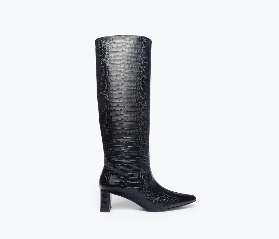 PHOENIX CROC COMBO TALL BOOT made by Freda Salvador