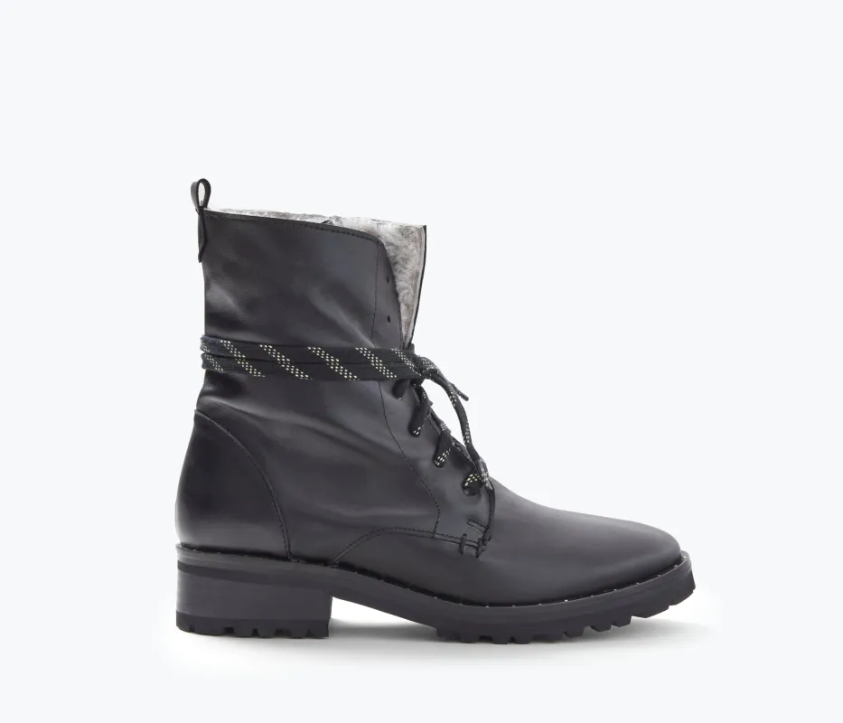 HIKE SHEARLING COMBAT BOOT made by Freda Salvador