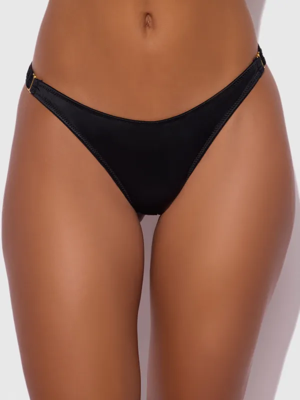 Rising Star Liquid Satin Crotchless Tanga made by Frederick's of Hollywood