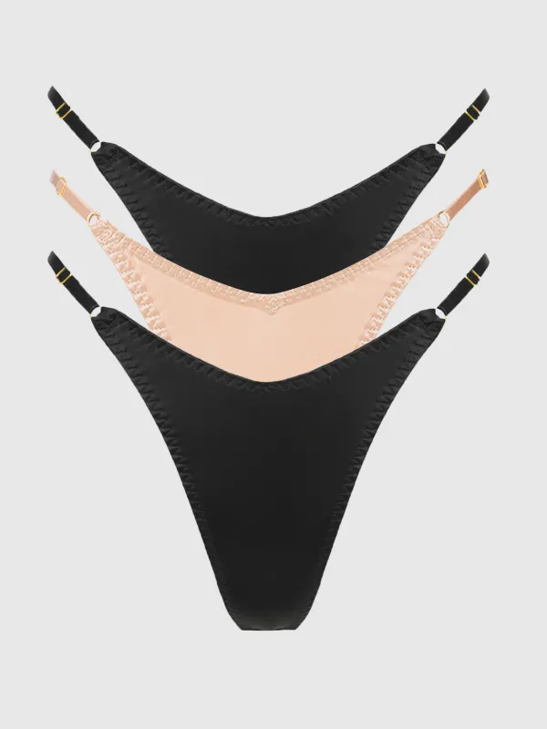 Rising Star Liquid Satin Thong 3 Pack sold by Frederick's of Hollywood