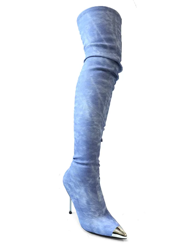 Una Thigh High Boots made by Frederick's of Hollywood