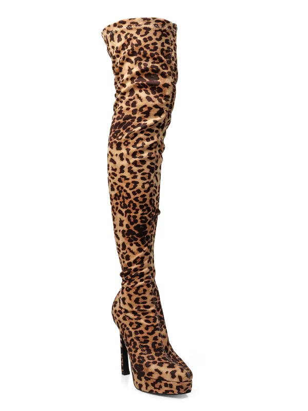 Jadore Stretchy Thigh High Boots sold by Frederick's of Hollywood