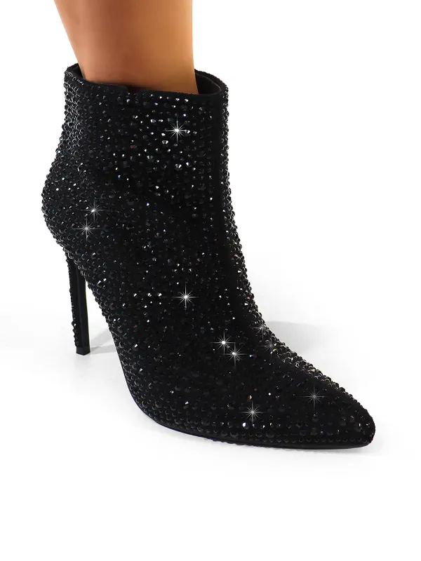Izara Rhinestone Ankle Boots made by Frederick's of Hollywood