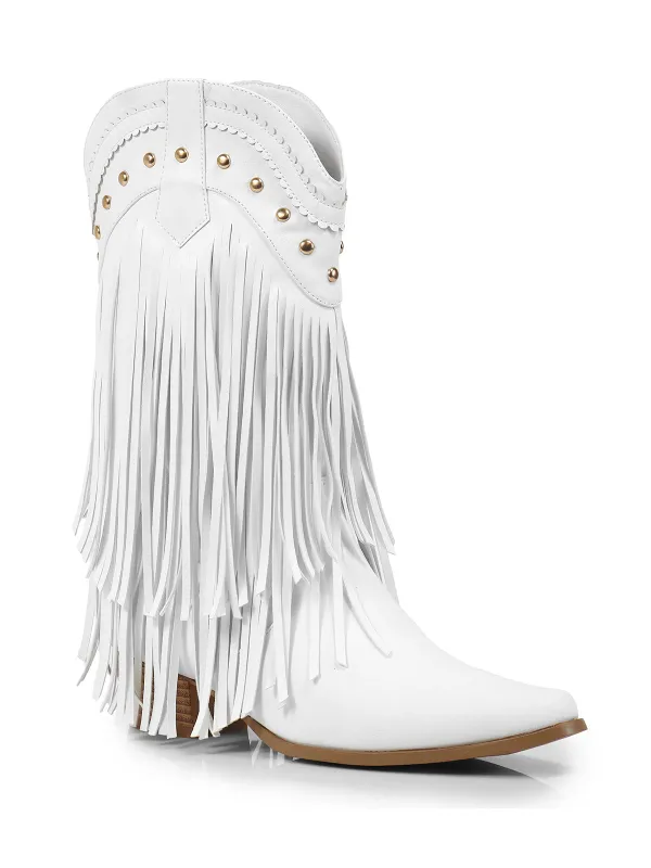 Lizzy Stud Fringe Bootie made by Frederick's of Hollywood