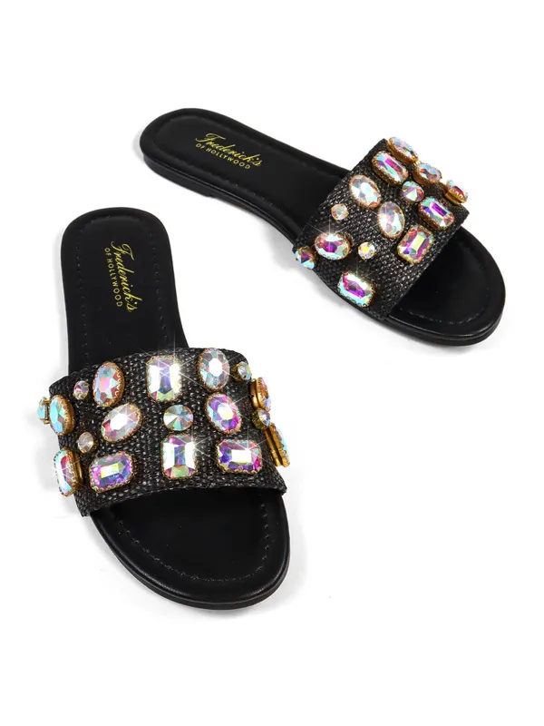 Delilah Flat Sandal made by Frederick's of Hollywood