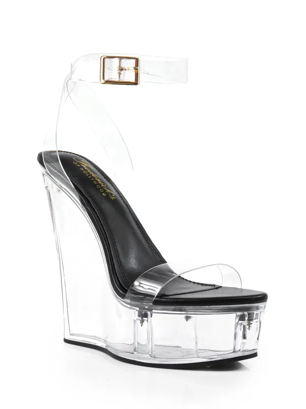 Crystal Wedge Sandal sold by Frederick's of Hollywood