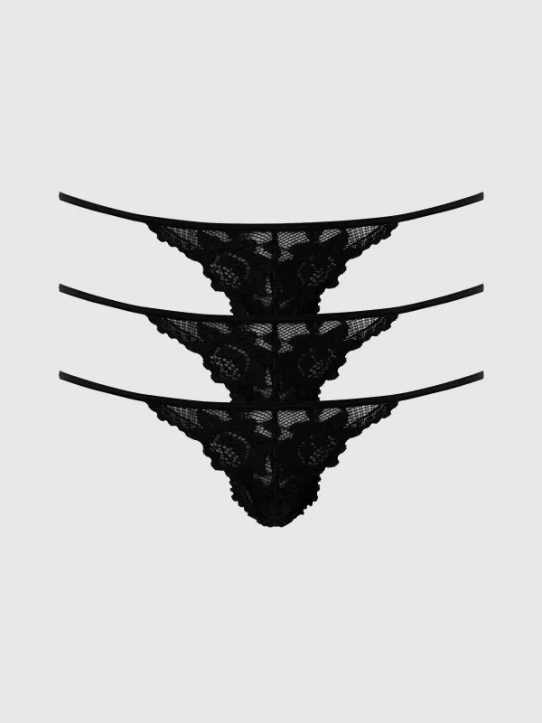 Jessica Lace Mini G-String 3 Pack made by Frederick's of Hollywood