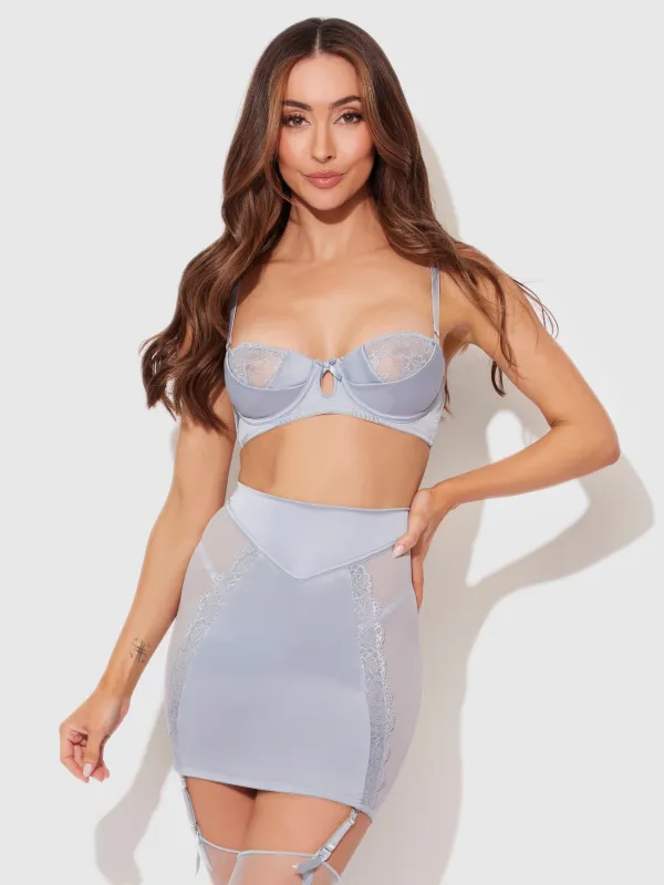 Serenity Lace & Satin Underwire Unlined Bra made by Frederick's of Hollywood