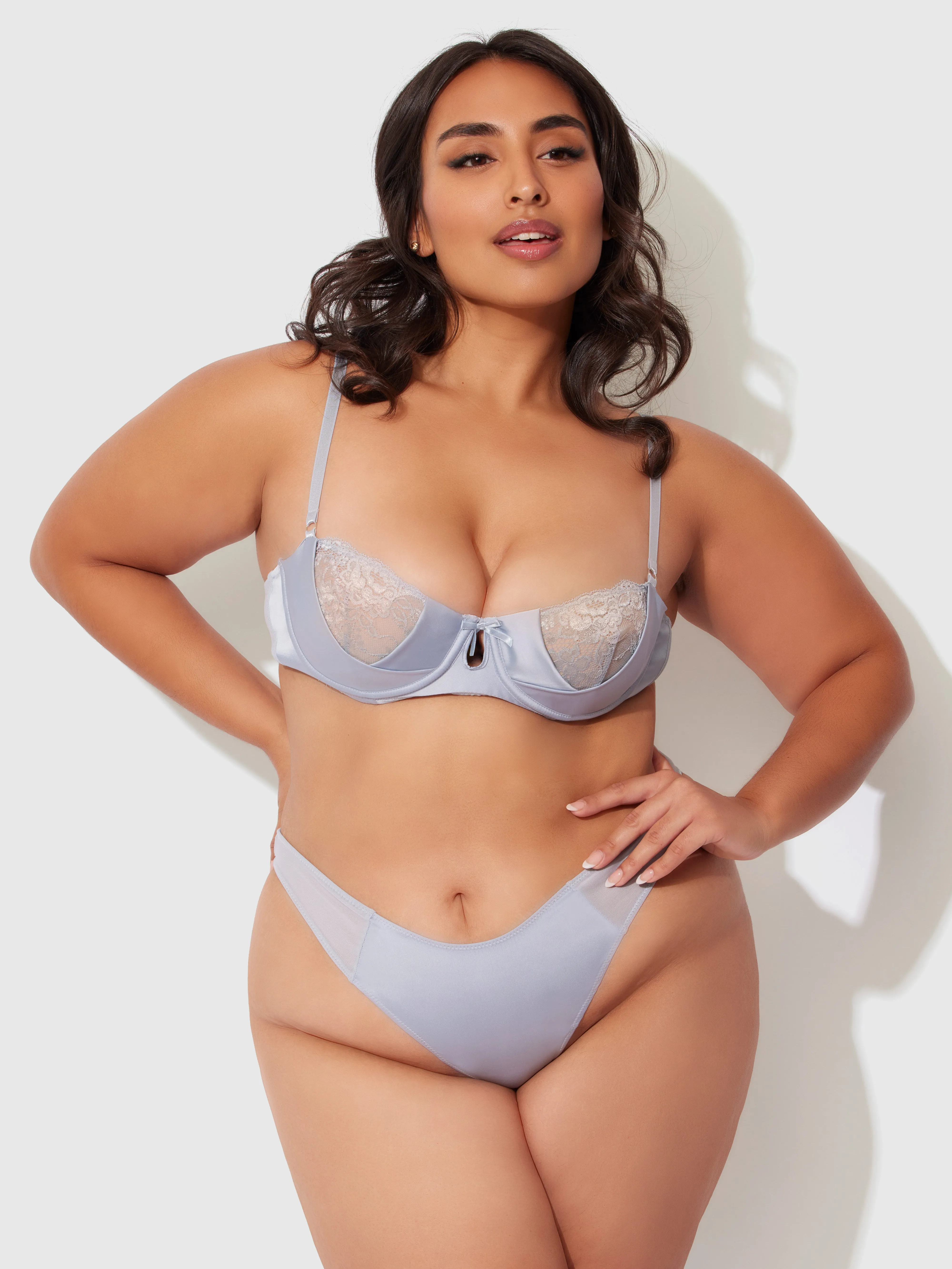 Serenity Lace & Satin Underwire Unlined Bra sold by Frederick's of Hollywood product image thumbnail 5