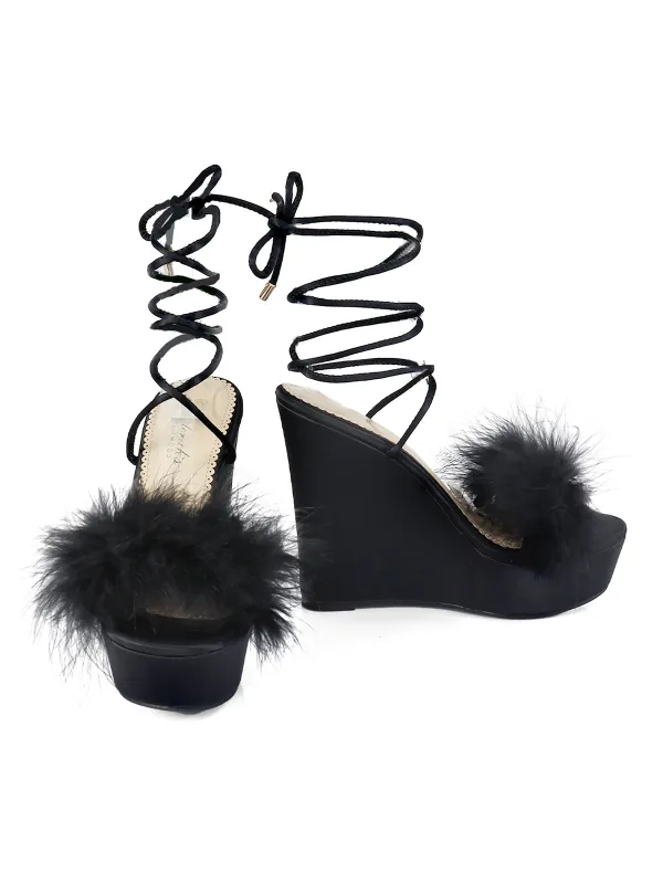 Adriana Feather Wedge sold by Frederick's of Hollywood