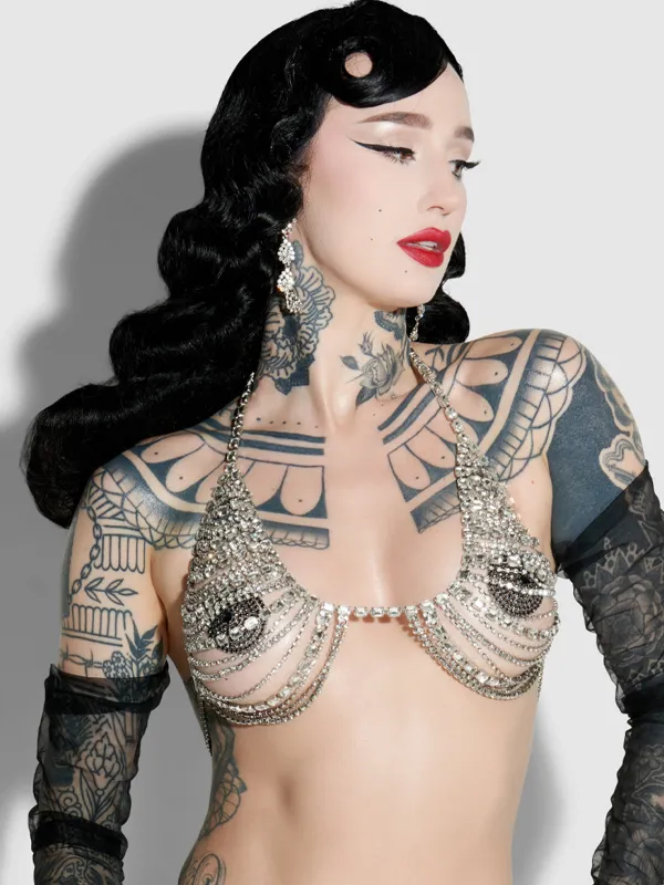 Ziggy Rhinestone Multi Stone Bra sold by Frederick's of Hollywood