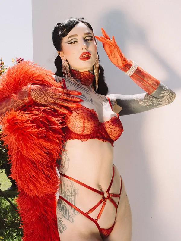 Melrose Embroidered Unlined Bra made by Frederick's of Hollywood