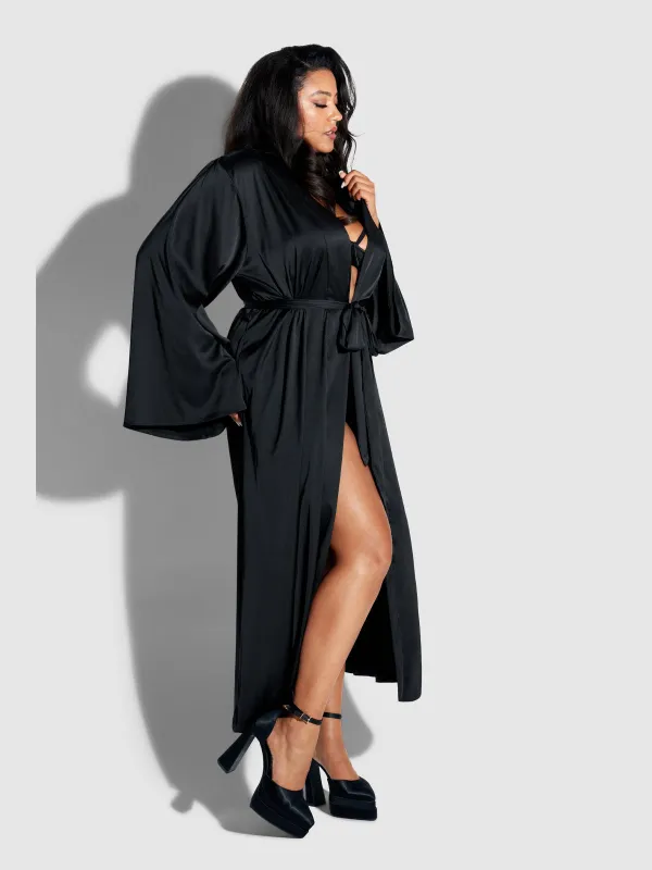Petra Satin Long Robe sold by Frederick's of Hollywood
