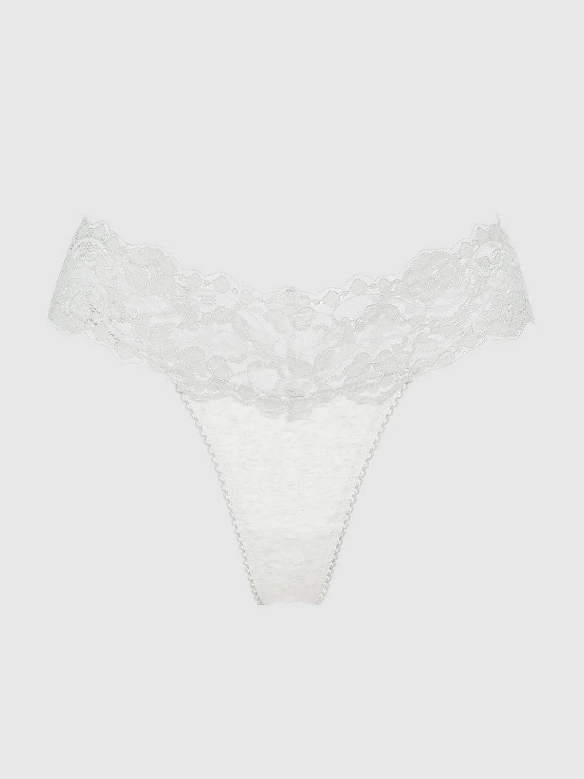 Bridget Stretch Cotton & Lace Thong sold by Frederick's of Hollywood product image thumbnail 3