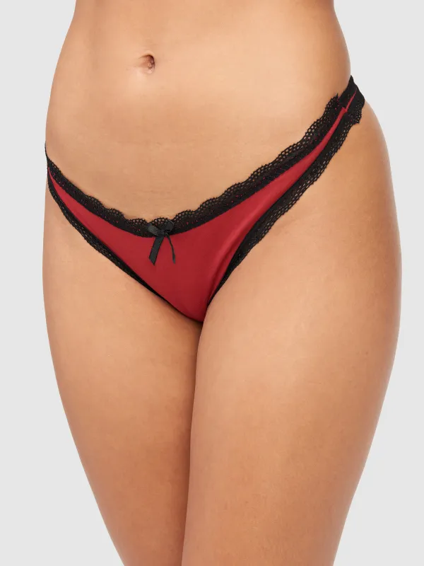 Cora Cotton & Lace Thong made by Frederick's of Hollywood