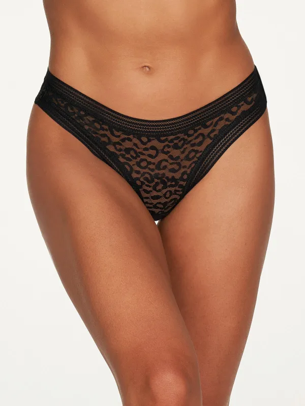 Demi Leopard Mesh Thong sold by Frederick's of Hollywood