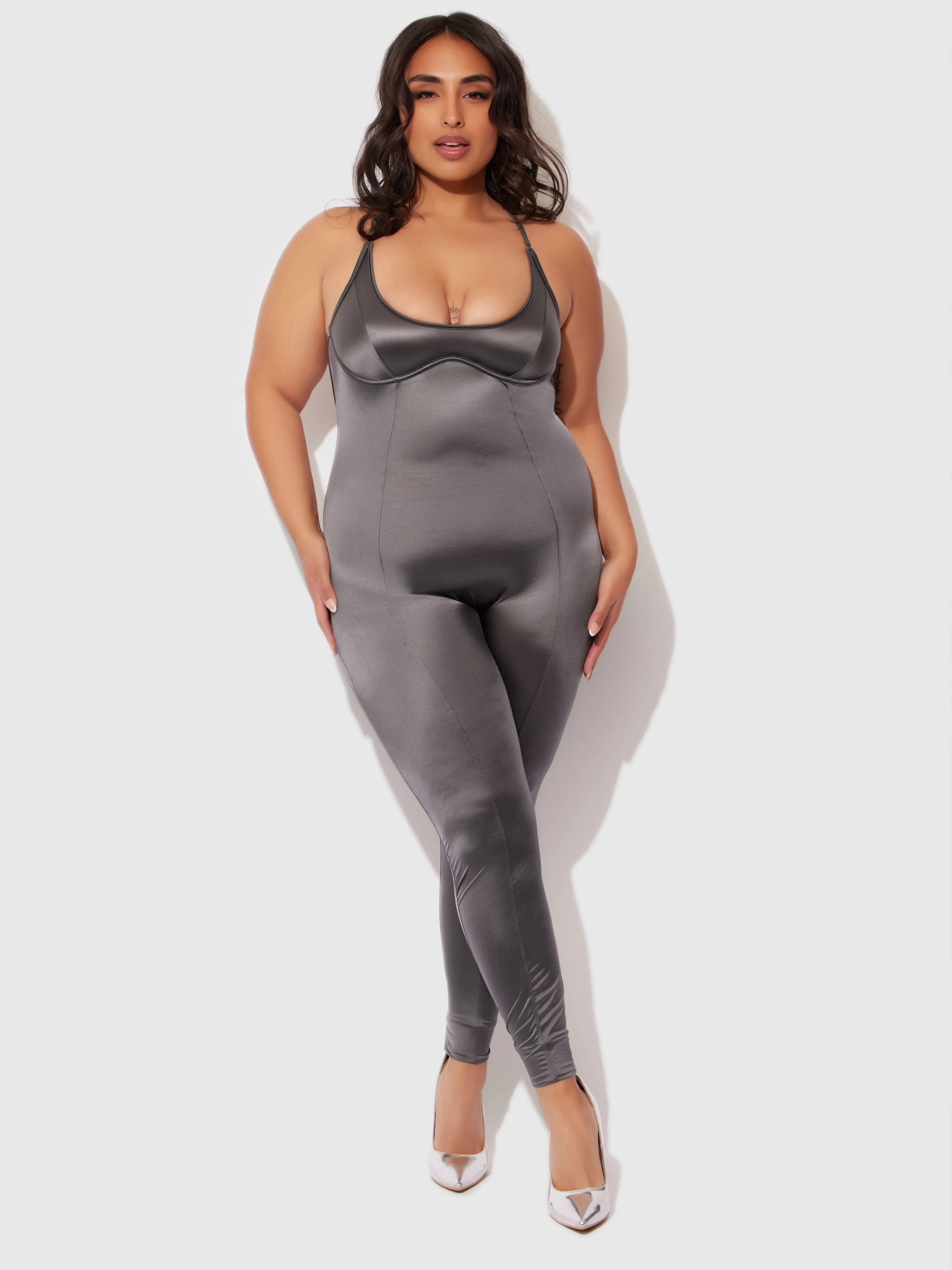 Neev Oil Slick Twist Halter Catsuit sold by Frederick's of Hollywood product image thumbnail 5