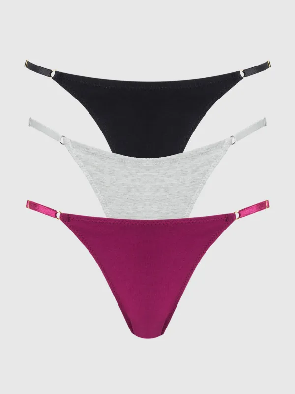 Bailey Stretch Cotton Bikini 3 Pack made by Frederick's of Hollywood