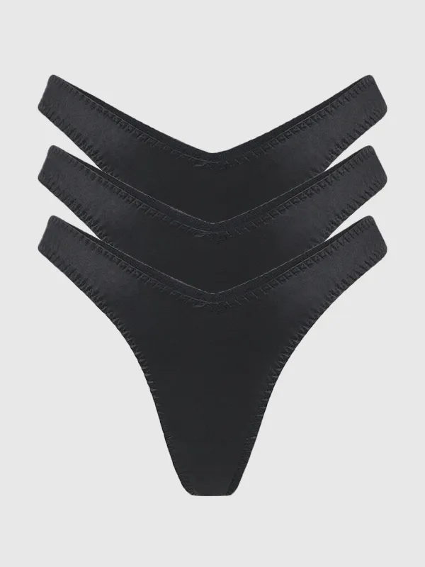 Rising Star Liquid Satin Tanga 3 Pack made by Frederick's of Hollywood