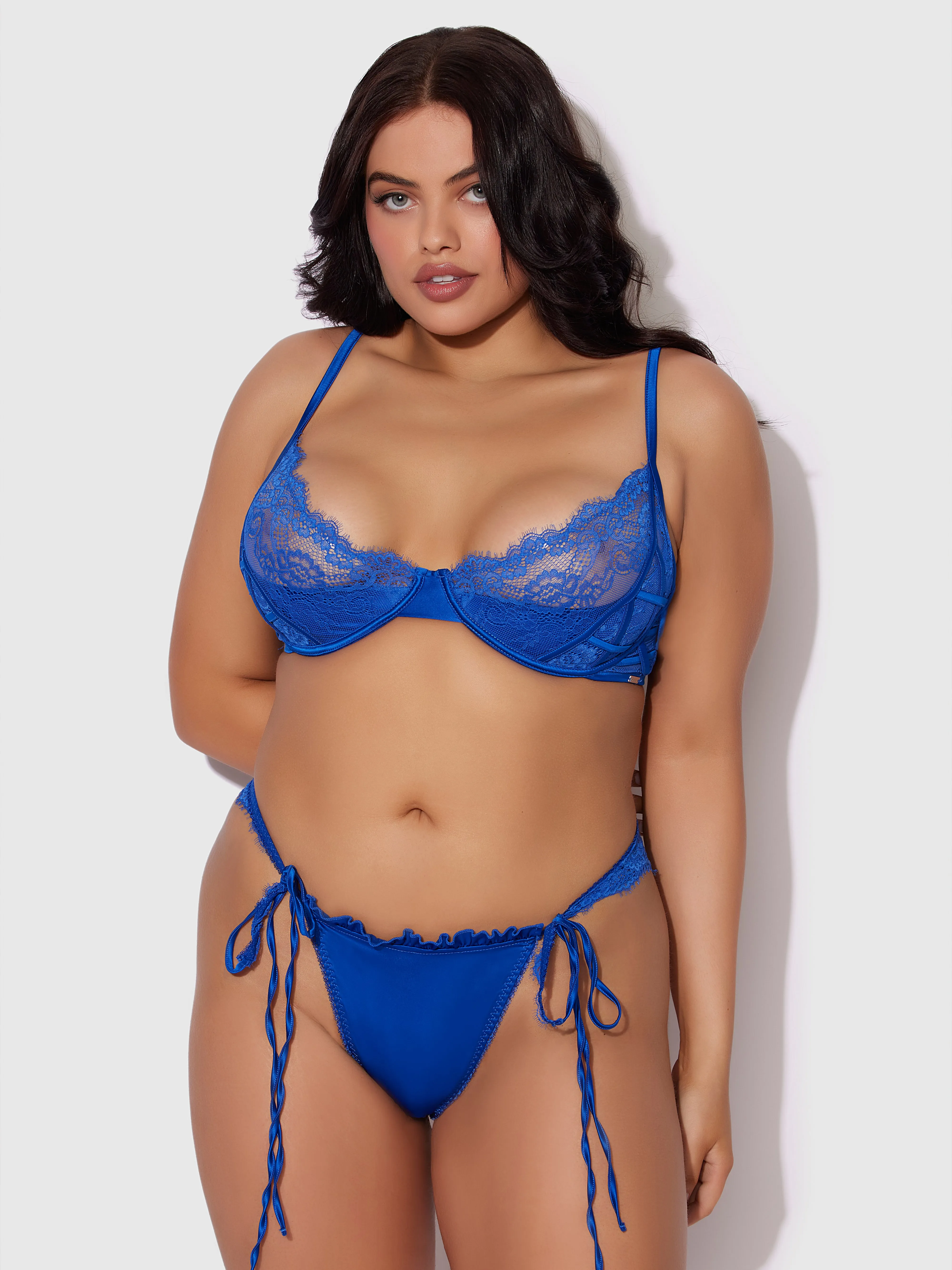 Adelaide Satin & Lace Push Up Demi Bra sold by Frederick's of Hollywood product image thumbnail 5