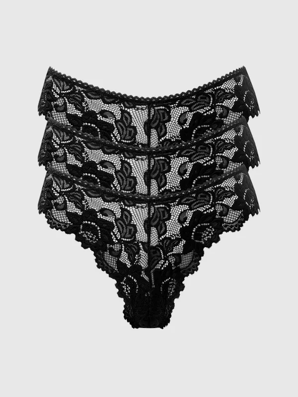 Jessica Lace Tanga 3 Pack made by Frederick's of Hollywood