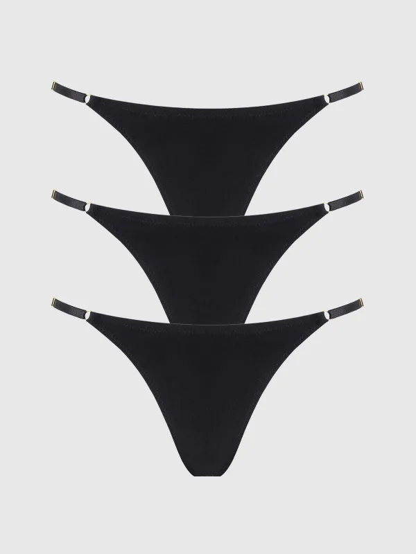 Bailey Stretch Cotton Thong 3 Pack made by Frederick's of Hollywood