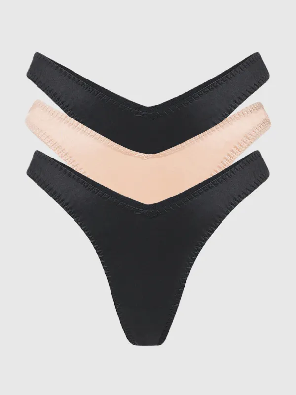 Rising Star Liquid Satin Tanga 3 Pack made by Frederick's of Hollywood