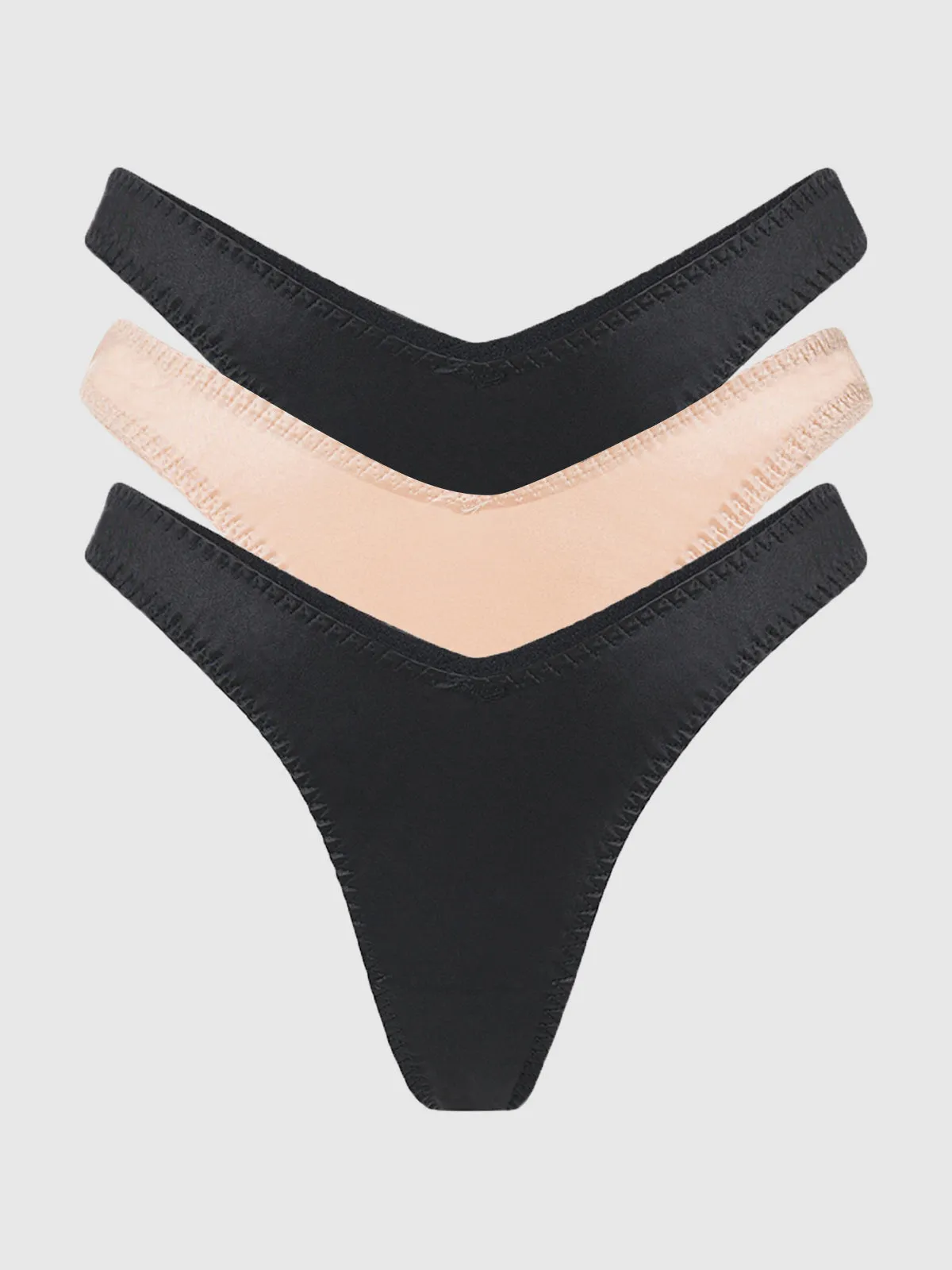 Rising Star Liquid Satin Tanga 3 Pack sold by Frederick's of Hollywood