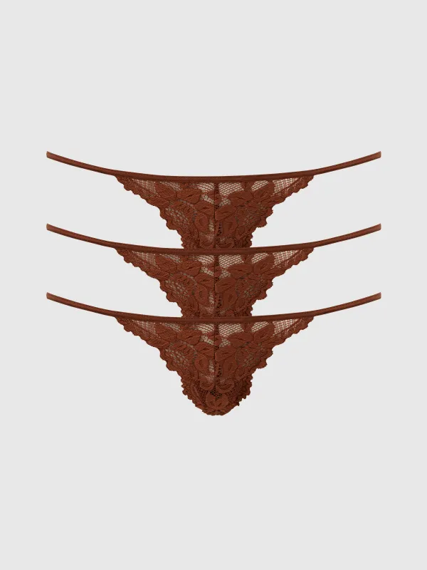 Jessica Lace Mini G-String 3 Pack made by Frederick's of Hollywood