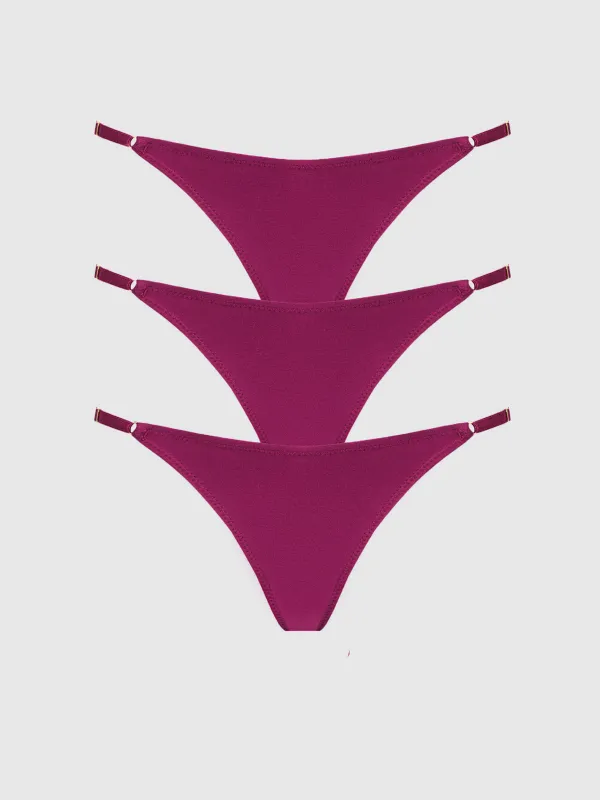 Bailey Stretch Cotton Thong 3 Pack made by Frederick's of Hollywood