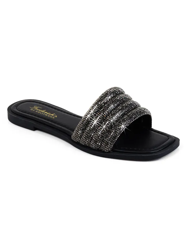 Jennifer Rhinestone Slide Sandals made by Frederick's of Hollywood
