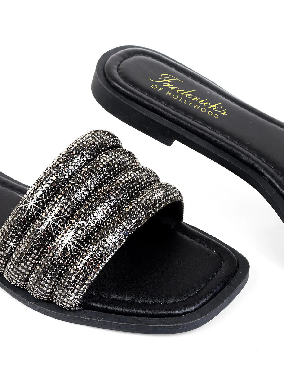 Jennifer Rhinestone Slide Sandals sold by Frederick's of Hollywood product image thumbnail 2