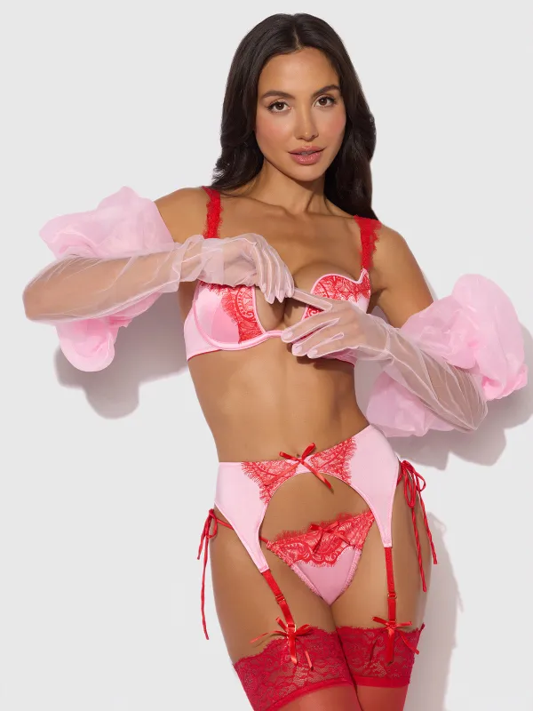 Chiffon Long Glove With Puff made by Frederick's of Hollywood
