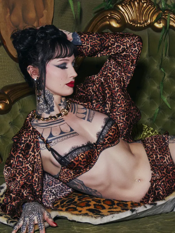 Raven Leopard And Lace Bra made by Frederick's of Hollywood