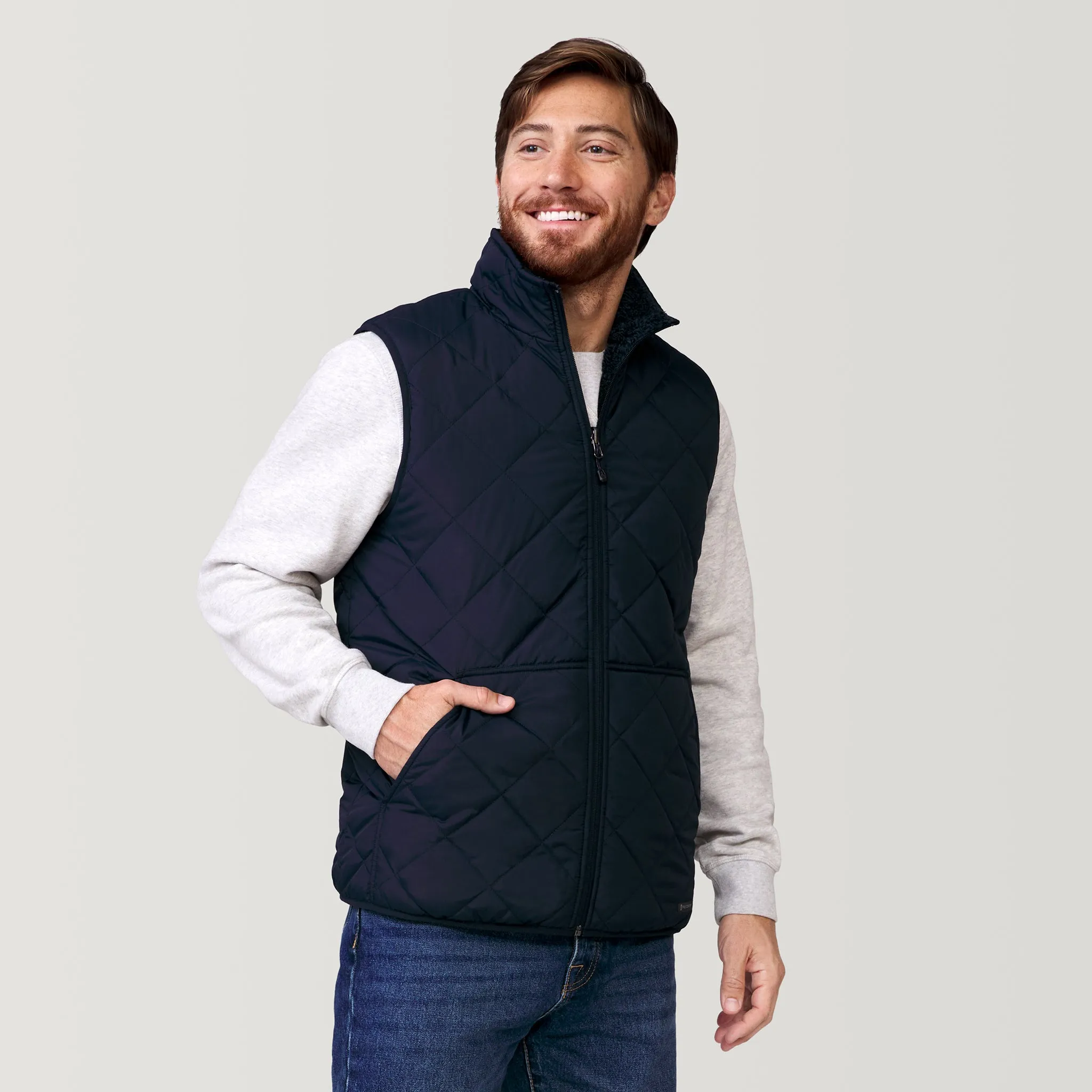 Men's Atlas Quilted Reversible Sherpa Vest sold by Free Country product image thumbnail 5