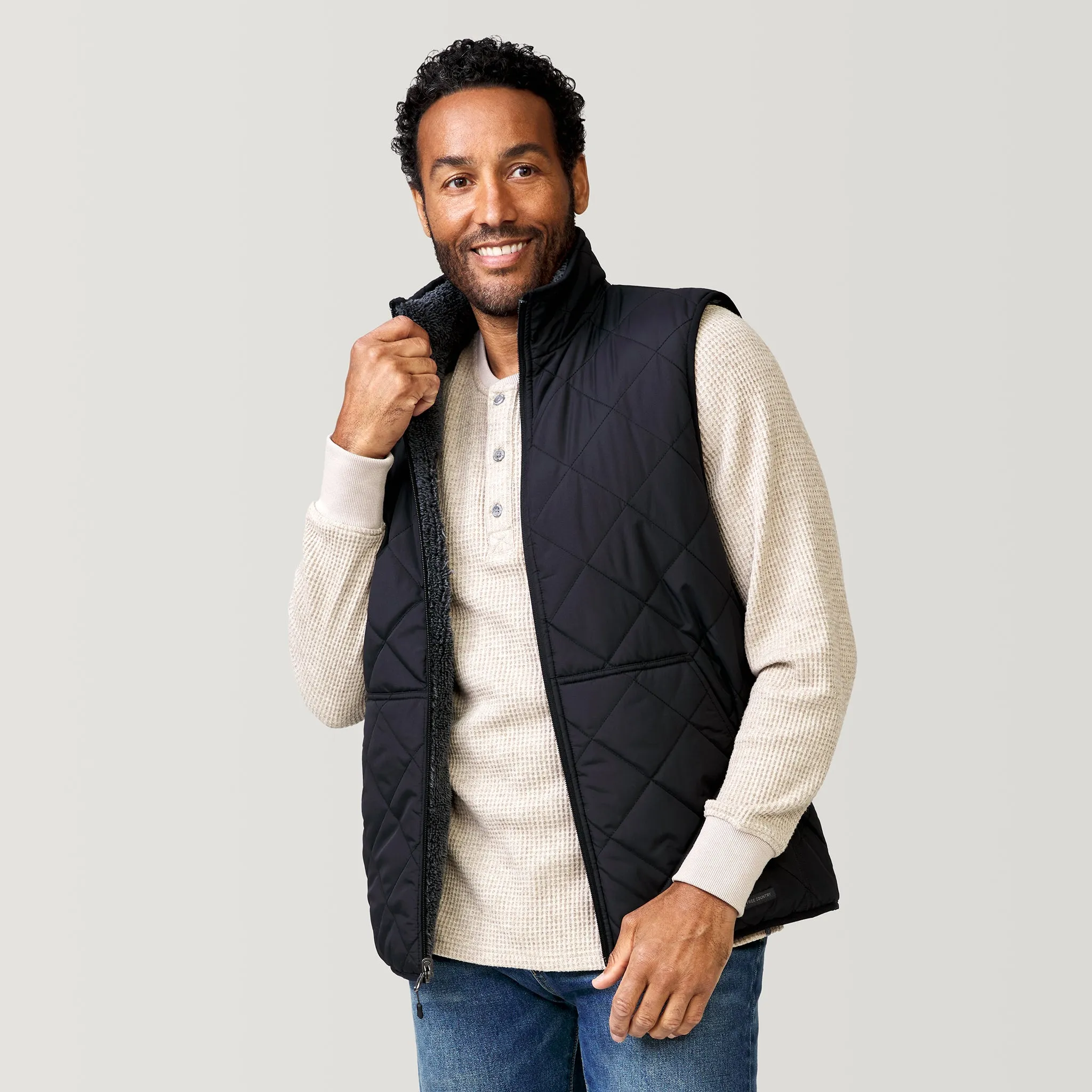 Men's Atlas Quilted Reversible Sherpa Vest sold by Free Country product image thumbnail 3