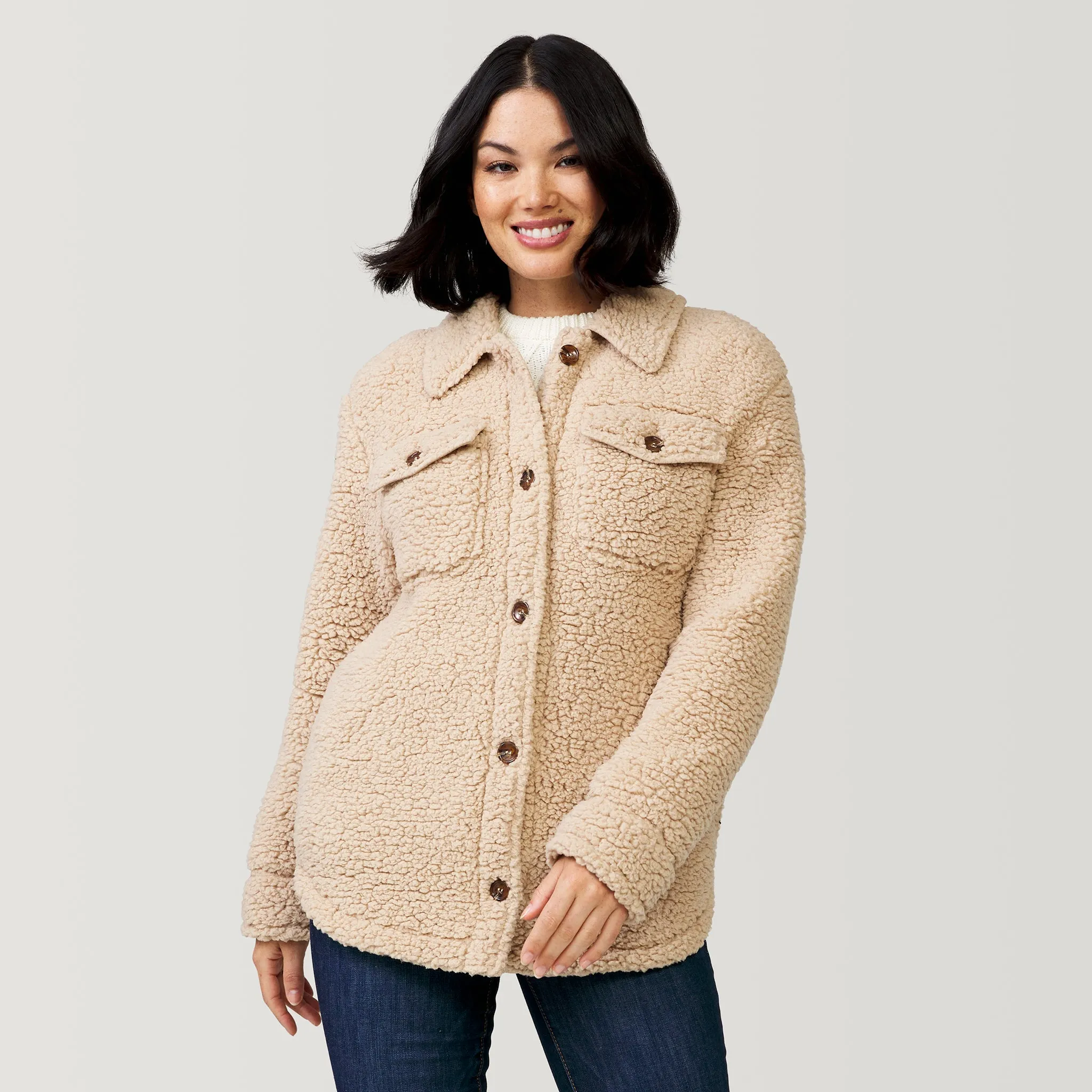 Women's Sherpa Shacket sold by Free Country product image thumbnail 5