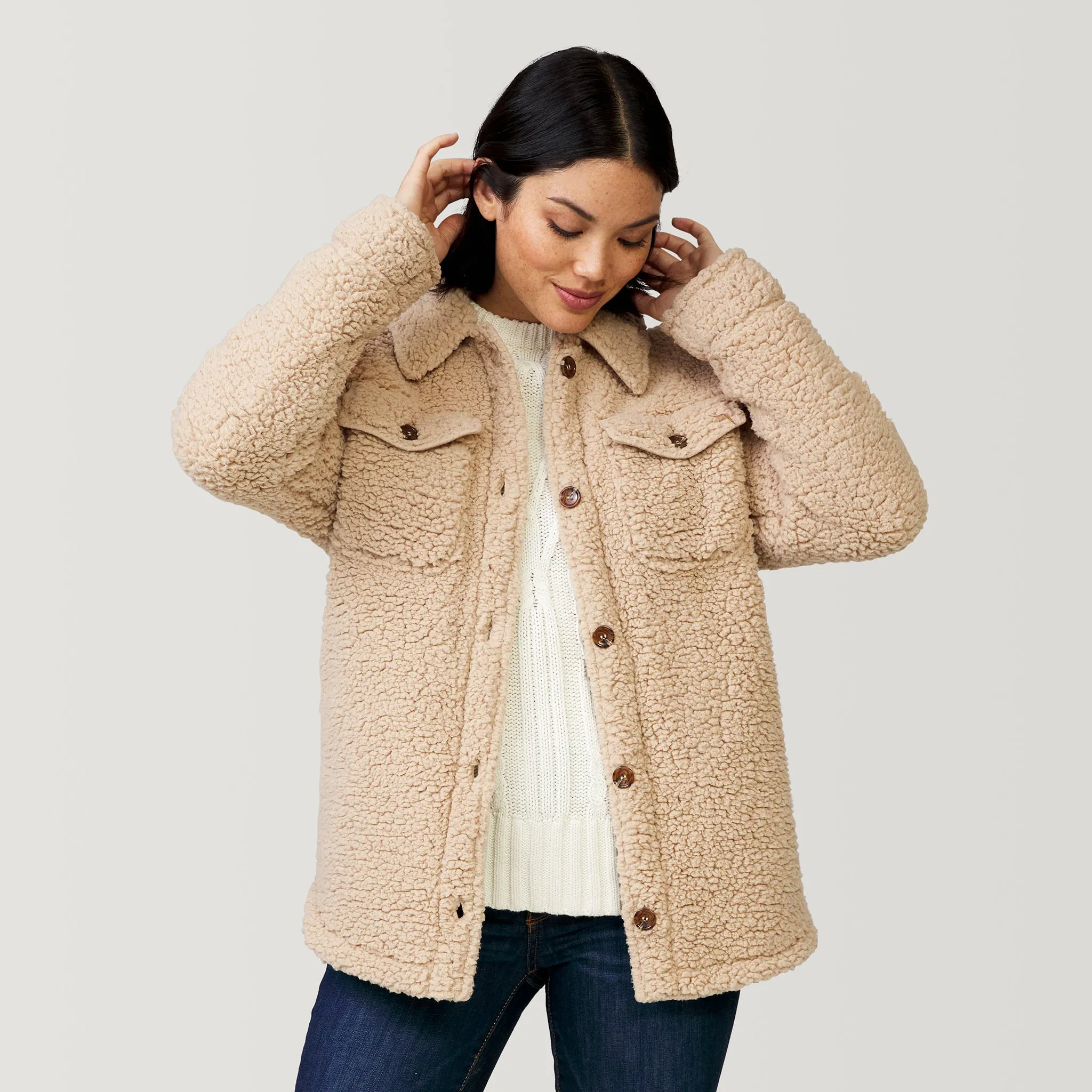 Women's Sherpa Shacket sold by Free Country product image thumbnail 4