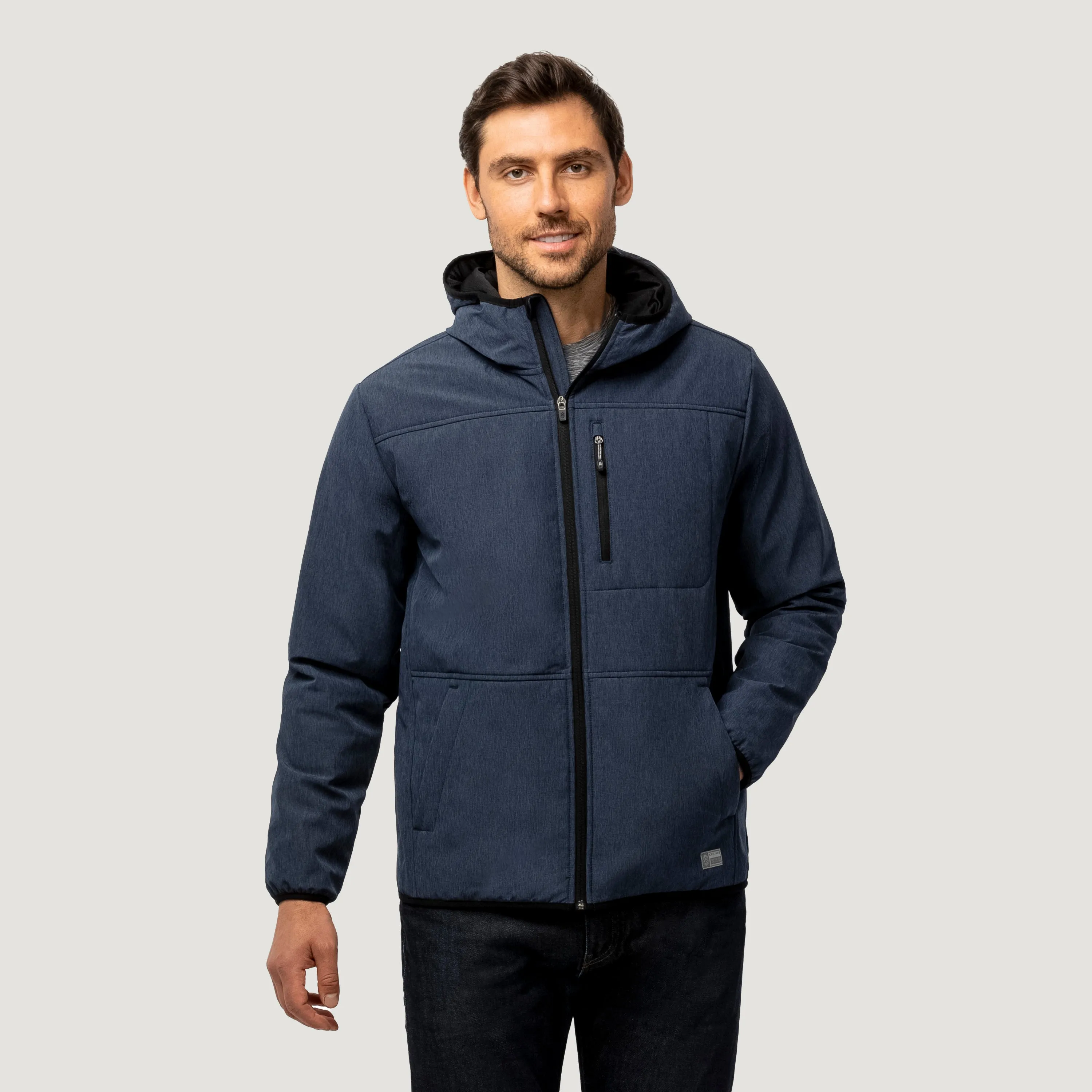 Men's Melange Stretch Full Zip Hoodie sold by Free Country