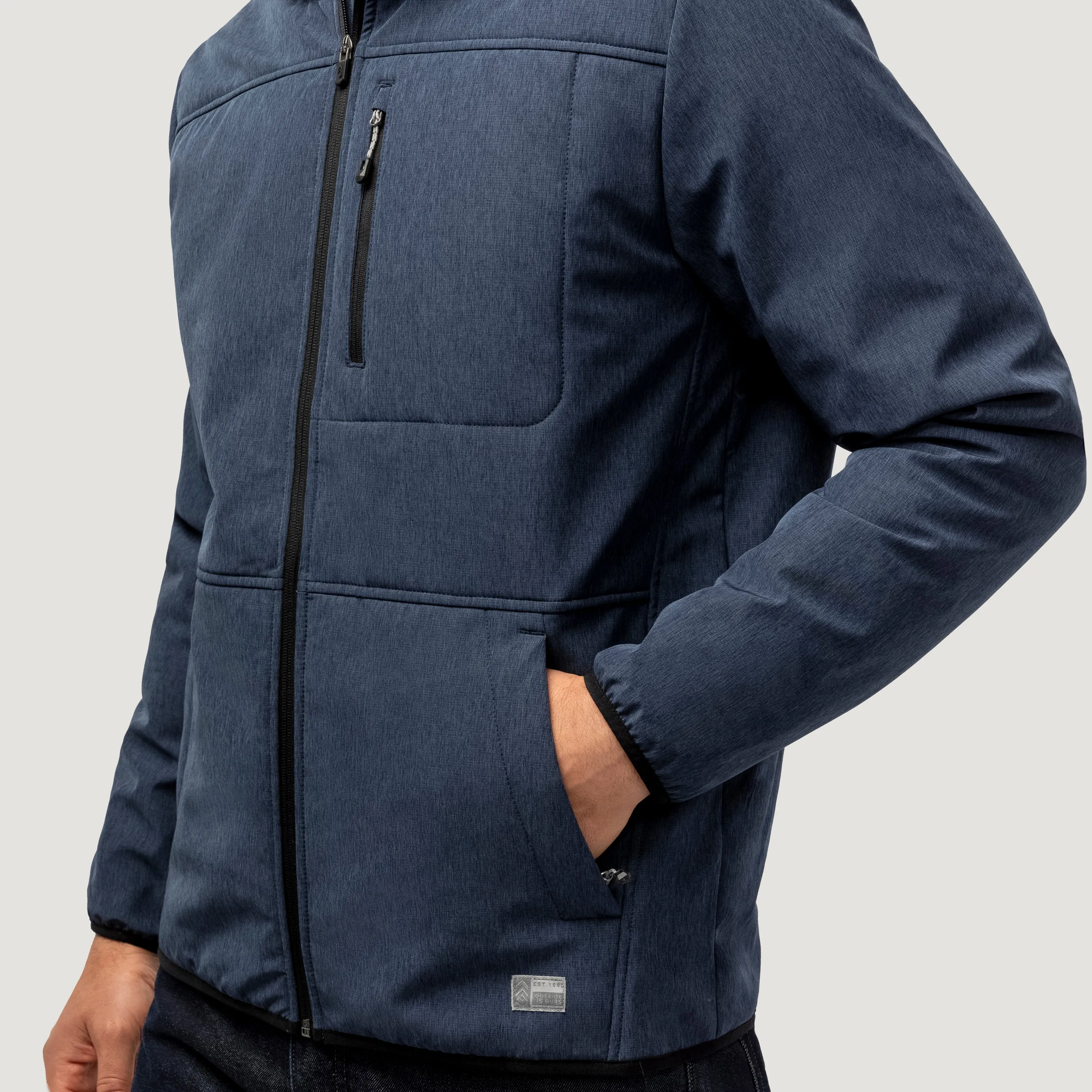 Men's Melange Stretch Full Zip Hoodie sold by Free Country product image thumbnail 3