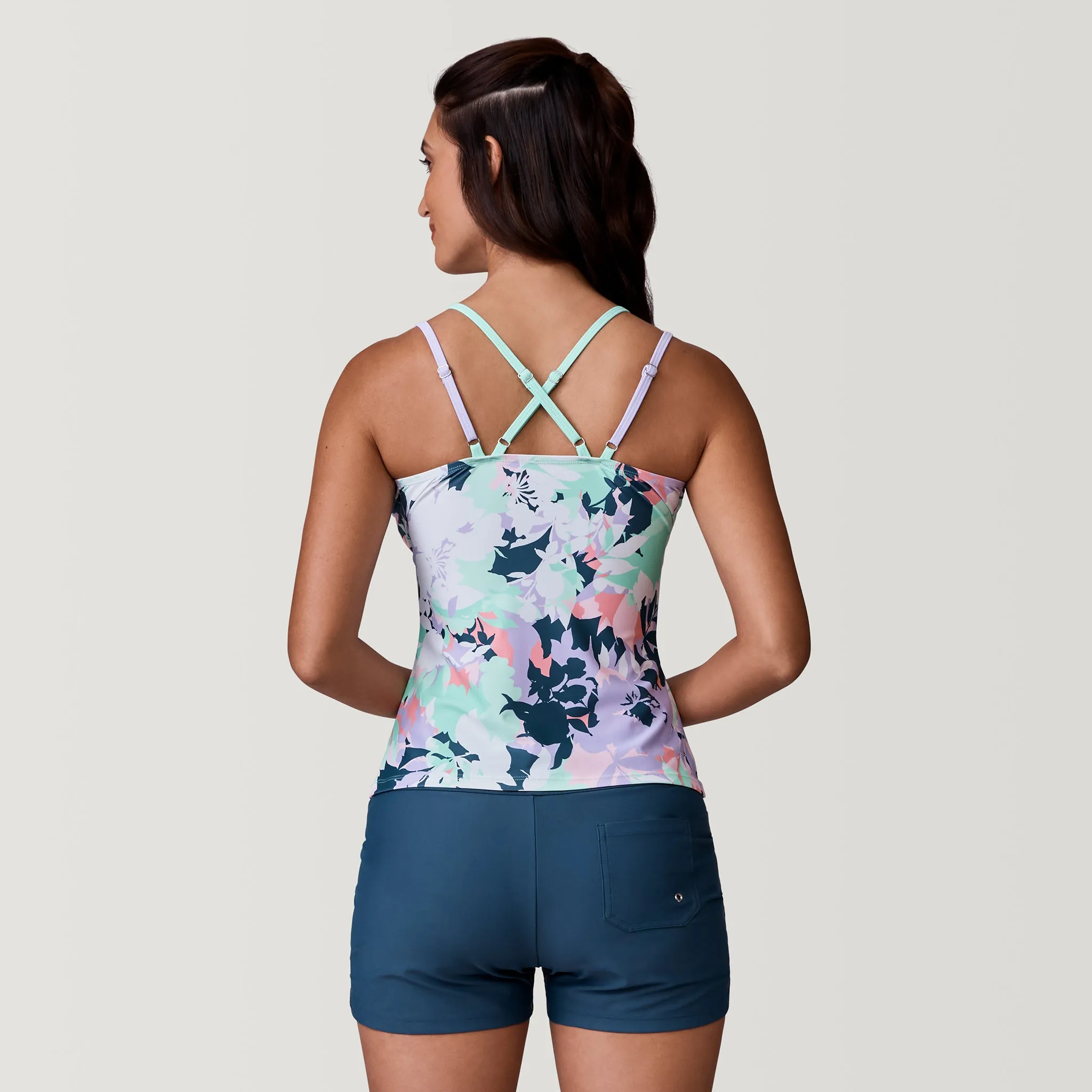 Women's Prism Floral Double Strap Cut Out Tankini Top sold by Free Country product image thumbnail 5